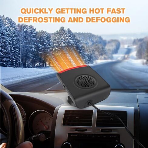 Portable Car Heater, 2-in-1 Car Defroster with 360° Rotation for Instant Windshield Defogging Demisting, Fast Heating & Cooling Fan for All 12V Vehicles, Trucks, RV in Saudi Arabia