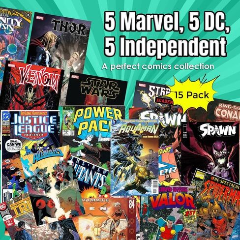 | Comic Book Collection | 15 Pack of Marvel & DC Comic Books | Great Mix of Titles & Characters | Perfect for Kids Teen and Adults in Saudi Arabia