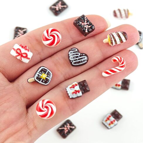 100 Pieces Tiny Christmas Candy Cane for Dollhouse Micro Resin Decor for Crafts Mini Things for Fairy Garden Micro Landscaping Decoration in Saudi Arabia