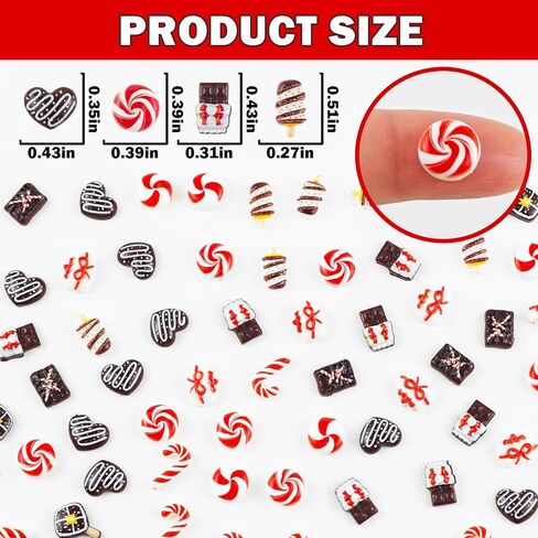 100 Pieces Tiny Christmas Candy Cane for Dollhouse Micro Resin Decor for Crafts Mini Things for Fairy Garden Micro Landscaping Decoration in Saudi Arabia