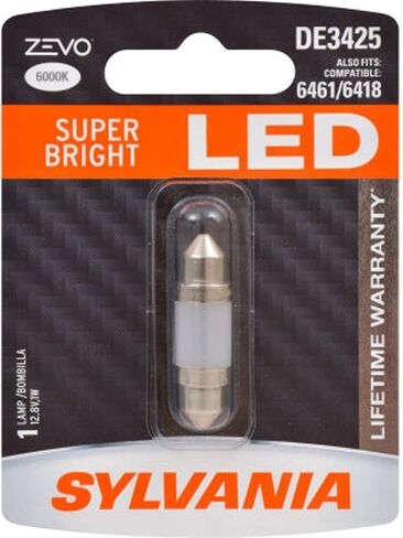 SYLVANIA - DE3425 36mm ZEVO LED Festoon White Bulb - Bright LED Bulb, Ideal for Interior Lighting - Map, Dome, Trunk, Cargo and License Plate (Contains 1 Bulb) in Saudi Arabia