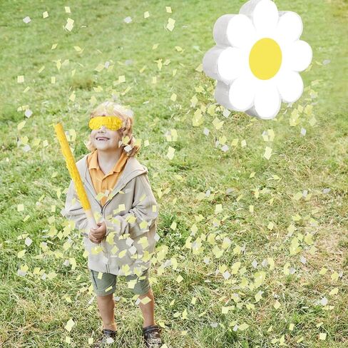 Aoriher Daisy Flower Pinata Set Include Bat Blindfold Confetti Tassel Flower Pinata Daisy Hippie Boho Pinata for Birthday Baby Shower Gender Reveal Wedding Floral Party Supplies (Daisy Flower) in Saudi Arabia