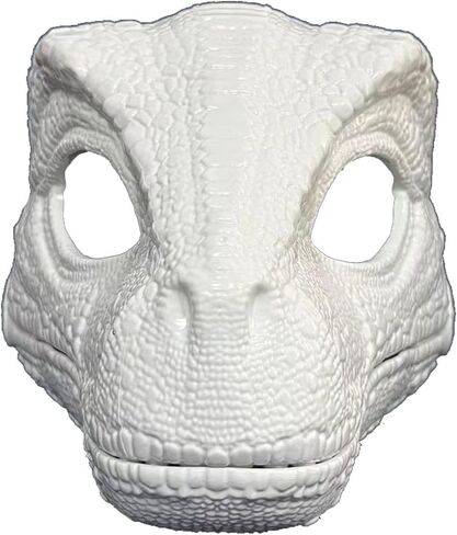 Hard Plastic Dinosaur Mask with Roaring Sounds, Dino Raptor Mask Moving Jaw, Moving Mouth Animal Head Masks for Halloween Christmas Party Carnival,Fursuit DIY White Masks in Saudi Arabia