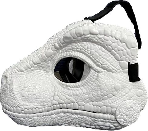 Hard Plastic Dinosaur Mask with Roaring Sounds, Dino Raptor Mask Moving Jaw, Moving Mouth Animal Head Masks for Halloween Christmas Party Carnival,Fursuit DIY White Masks in Saudi Arabia