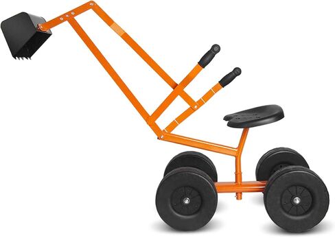 HONEY JOY Ride on Sand Digger، لعبة حفار رمل معدنية تجلس على رافعة مع مقعد ومقبض، لعبة ركوب حفار للأطفال الصغار في الفناء الخلفي، 4 عجلات للأطفال حفار كبير للأولاد والبنات in Saudi Arabia