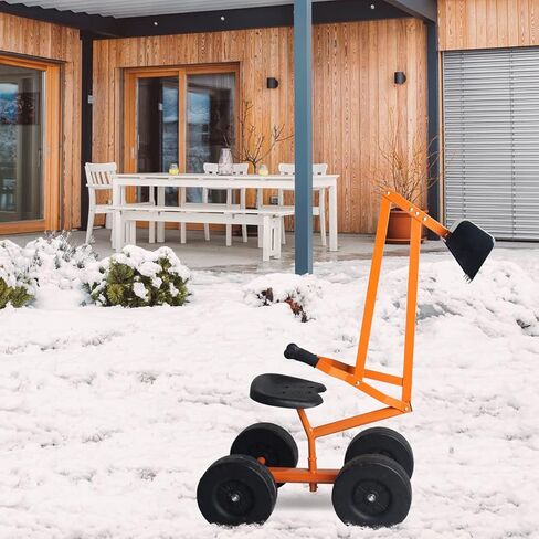 HONEY JOY Ride on Sand Digger، لعبة حفار رمل معدنية تجلس على رافعة مع مقعد ومقبض، لعبة ركوب حفار للأطفال الصغار في الفناء الخلفي، 4 عجلات للأطفال حفار كبير للأولاد والبنات in Saudi Arabia
