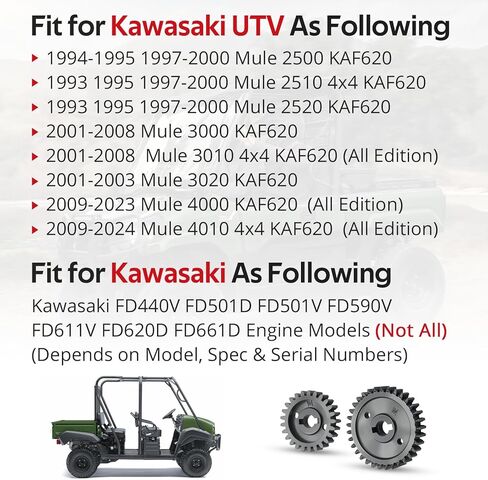 JAVIK 59051-2113 مجموعة تروس حفز لمضخة المياه والزيت لنماذج محرك Kawasaki FD440V FD501D FD501V FD590V FD611V FD620D FD661D لـ UTV Mule 2500/2510/2520/3000/3010/3020/4000/4010 KAF620 1993-2024 in Saudi Arabia