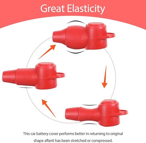 10 Pcs Battery Terminal Covers, Battery Terminal Protector, Silicone Batteries Cover Cap, Portable Stud Insulator Boot Covers for Car Truck Rv Solar Power Junction Block, Black & Red in Saudi Arabia