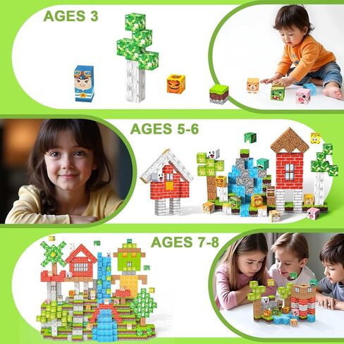 Magnetic Blocks 100 PCS with Light UP Magnetic Building Blocks, 3+ STEM Montessori Sensory Toys, Magnetic Cube for for 3 4 5 6 7 8 9 10 11 12 8-12 Years Old Boys & Girls Birthday Gifts in Saudi Arabia