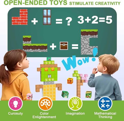 Magnetic Blocks 100 PCS with Light UP Magnetic Building Blocks, 3+ STEM Montessori Sensory Toys, Magnetic Cube for for 3 4 5 6 7 8 9 10 11 12 8-12 Years Old Boys & Girls Birthday Gifts in Saudi Arabia