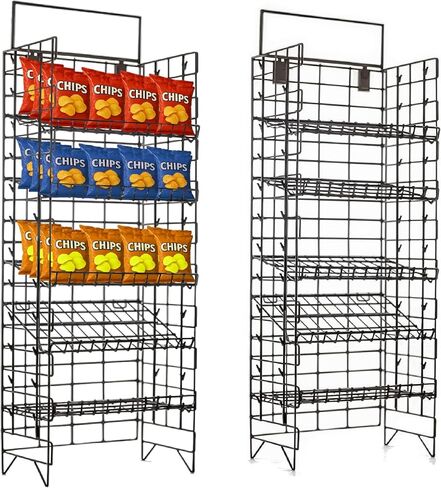 STEELAID Commercial Grade Metal 4-Tier Wire Display Rack for Snacks, Chips, Candy, Cookies, Packaged Foods, 18 x 13 x 59 Inches in Kuwait