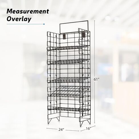 STEELAID Commercial Grade Metal 4-Tier Wire Display Rack for Snacks, Chips, Candy, Cookies, Packaged Foods, 18 x 13 x 59 Inches in Kuwait