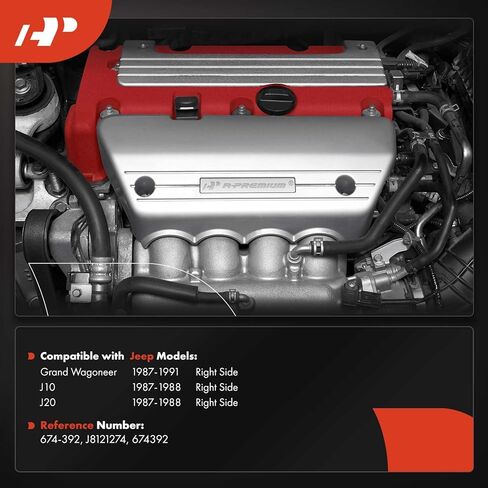 A-Premium Right Side Exhaust Manifold Kit W/Gaskets, Nuts & Washers [5.9L] Compatible with Jeep SJ Series Grand Wagoneer 1987-1991, J10 1987-1988, J20 1987-1988 in Saudi Arabia