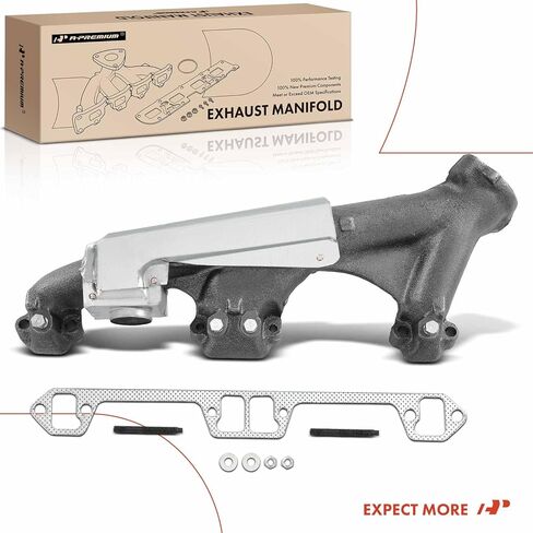 A-Premium Right Side Exhaust Manifold Kit W/Gaskets, Nuts & Washers [5.9L] Compatible with Jeep SJ Series Grand Wagoneer 1987-1991, J10 1987-1988, J20 1987-1988 in Saudi Arabia