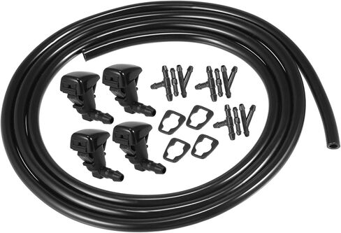 4pcs Car Front Windshield Washer Nozzles for Cadillac CTS 2008-2015 Replaces 25815793 with 1.5 Meter Washer Fluid Hose 9 Pcs Hose Connectors Item Replacement in Saudi Arabia