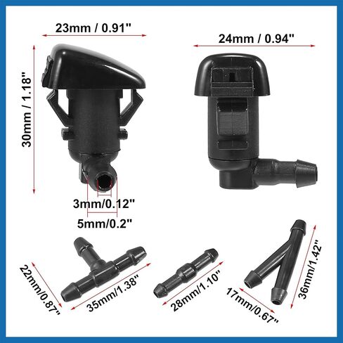 4pcs Car Front Windshield Washer Nozzles for Cadillac CTS 2008-2015 Replaces 25815793 with 1.5 Meter Washer Fluid Hose 9 Pcs Hose Connectors Item Replacement in Saudi Arabia