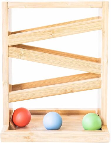 Montessori Ball Tracker Wooden Ball Drop - Wood Toys for 3 Year Old - Educational Toy for Baby and Toddler - Ball Ramp Maze Run Track - Baby Ball Drop Toy - First Birthday Gift 18 Months in Kuwait