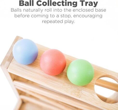 Montessori Ball Tracker Wooden Ball Drop - Wood Toys for 3 Year Old - Educational Toy for Baby and Toddler - Ball Ramp Maze Run Track - Baby Ball Drop Toy - First Birthday Gift 18 Months in Kuwait