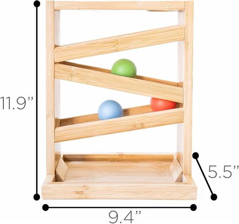 Montessori Ball Tracker Wooden Ball Drop - Wood Toys for 3 Year Old - Educational Toy for Baby and Toddler - Ball Ramp Maze Run Track - Baby Ball Drop Toy - First Birthday Gift 18 Months in Kuwait