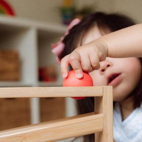 Montessori Ball Tracker Wooden Ball Drop - Wood Toys for 3 Year Old - Educational Toy for Baby and Toddler - Ball Ramp Maze Run Track - Baby Ball Drop Toy - First Birthday Gift 18 Months in Kuwait
