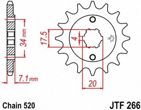 JT Sprockets JTF266.13 13 Tooth Steel Front Countershaft Sprocket, Single in Saudi Arabia