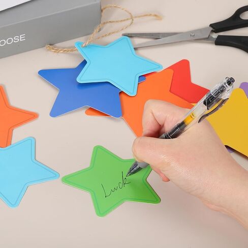 MECCANIXITY 108Pcs Stars Cutouts, 3.5 x 4 Inch Paper Star Shaped Paper Cards for Bulletin Board Decorations, Wall Cut-Outs Classroom DIY Craft(Green, with 120 Dot Glue) in Saudi Arabia