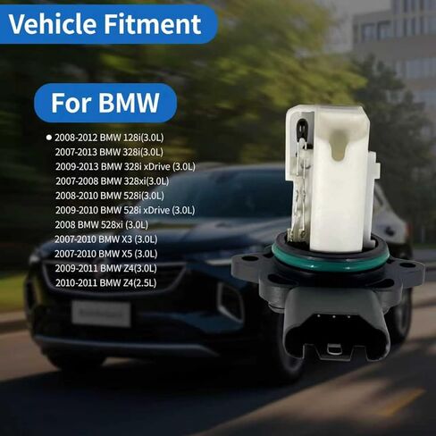 13627551638 5WK97508Z Mass Air Flow Sensor MAF Sensor for BMW 528i 07-08, 528i xDrive 09-10, 528xi 08, 128i 08-12, 328i 07-13, 328i xDrive 09-13, 328i 07-08 Replace MAS0287 8ET009142-631 in Saudi Arabia