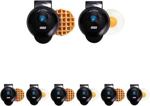 DASH Mini Maker Waffle Maker + Griddle, 2-Pack Griddle + Waffle Iron - Aqua in Kuwait