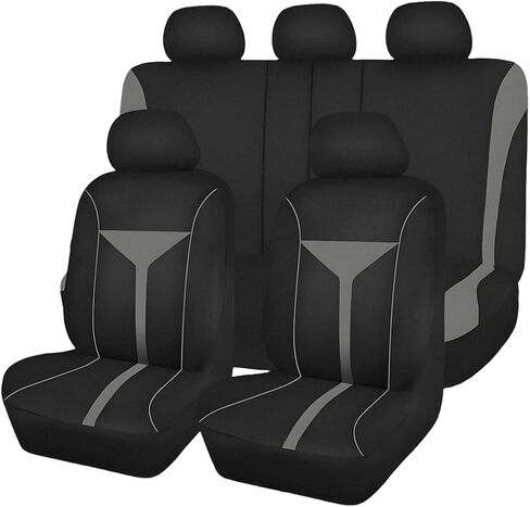 Car Seat Covers Full Set, Breathable Washable Vehicle Front & Rear Seat Cover with Zipper for Dogs & Kids, Automotive Interior Chair Protecter, Universal for SUV Sedan Truck (Red) in Saudi Arabia