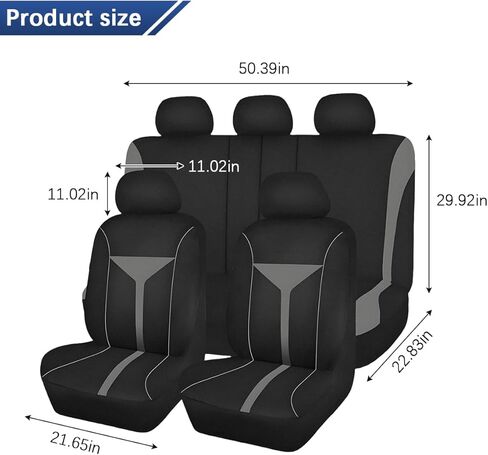 Car Seat Covers Full Set, Breathable Washable Vehicle Front & Rear Seat Cover with Zipper for Dogs & Kids, Automotive Interior Chair Protecter, Universal for SUV Sedan Truck (Red) in Saudi Arabia