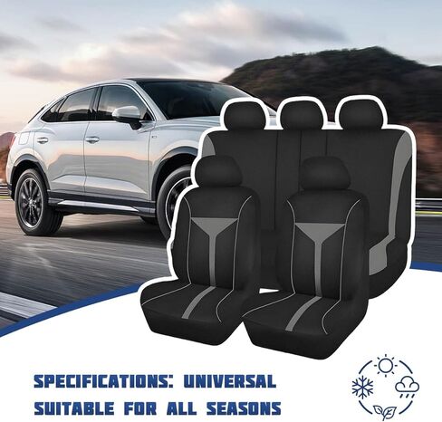 Car Seat Covers Full Set, Breathable Washable Vehicle Front & Rear Seat Cover with Zipper for Dogs & Kids, Automotive Interior Chair Protecter, Universal for SUV Sedan Truck (Red) in Saudi Arabia