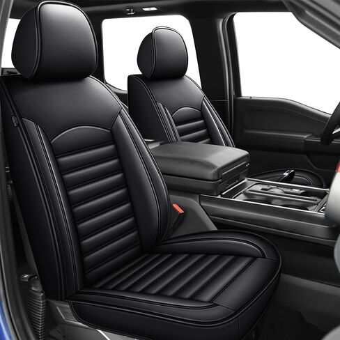Seat Covers Fit for Ford F150 : 2009-2024 2025 2026 - F250/F350/F450 2017-2025 2026 Truck Full Set Car Seat Covers Pick-up Faux Leather Seat Cover(Black & Grey, 5 Seats) in Saudi Arabia