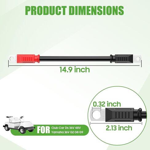 10L0L Golf Cart Battery Cables – 14" Long 4 Gauge Cables for 36V Yamaha Electric and Club Car DS Golf Carts 36V 48V in Saudi Arabia