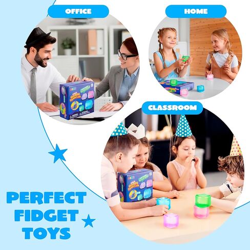 JOYIN 4 عبوات من مكعبات الضغط، 2 بوصة لعبة تململ مكعب عالية الكثافة، تخفيف التوتر مع ألعاب إسفنجية حسية بطيئة الارتفاع للأطفال البالغين، هدايا عيد الميلاد، هدايا الحفلات، جوائز الفصول الدراسية للأولاد والبنات in Saudi Arabia