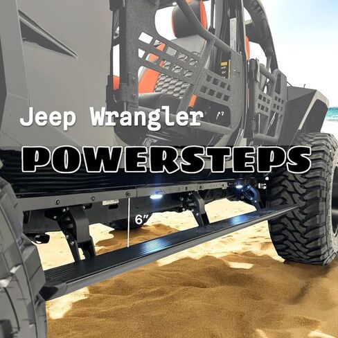 Premium Power Steps for Wrangler JL 4-Door 2018–2026 - Aircraft Grade Aluminum, Automatic Running Boards with Smart Sensors, Bolt-On Install, 3 Brackets Per Side in Saudi Arabia