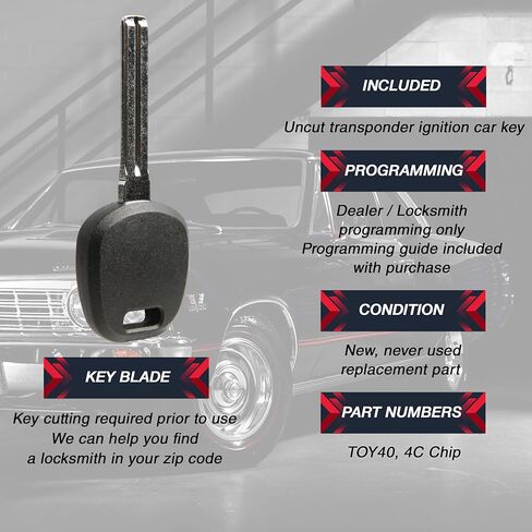 2X USARemote Key Fob Remote Transponder Car Key Long Blade لـ 1997 1998 1999 2000 2001 لكزس ES300 LS400 LX470 SC300 SC400 (TOY40، 4C Chip) in Saudi Arabia
