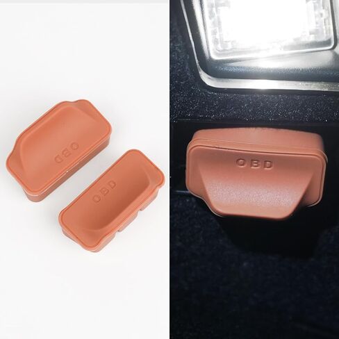 2Pcs OBD Port Lid, Vehicle OBD Port Waterproof and Dustproof Silicone Protector Cover, Automotive Interior Socket Cover Accessories, Universal Fit (Red) in Saudi Arabia