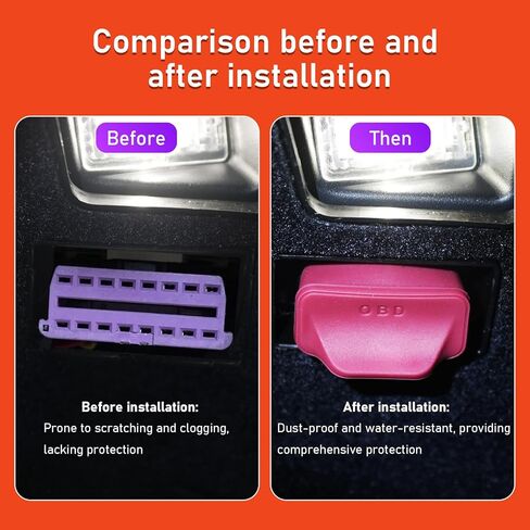 2Pcs OBD Port Lid, Vehicle OBD Port Waterproof and Dustproof Silicone Protector Cover, Automotive Interior Socket Cover Accessories, Universal Fit (Red) in Saudi Arabia