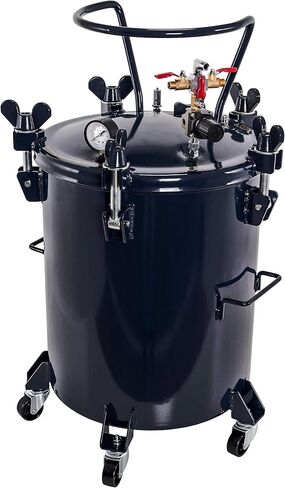 TCP Global 5 Gallon (20 Liter) Heavy Duty Steel Pressure Pot for Resin Casting with Clamp on Lid, Caster Wheels, Regulator & Gauge, Large Volume Epoxy Resin Pressure Pot in Saudi Arabia
