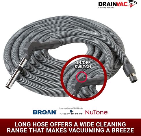 Central Vac System Bare Floor Attachment Set for Cleaning Hardwood Floors Furniture & Draperies - Includes 30FT Crushproof Hose, Dusting Brush, Upholstery & Crevice Tool, Wand, Mesh Storage Bag & More in Saudi Arabia