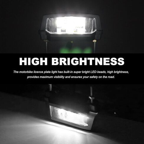 Motorcycle LED License Plate Lamp Assembly, 12V Waterproof Motorbike Bright LED Brake Running Tail Light, Universal Rear Brake Light Taillight Lamp for ATV Dirt Bike in Saudi Arabia