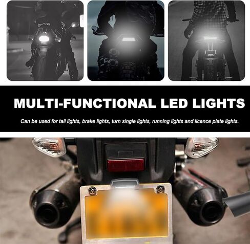 Motorcycle LED License Plate Lamp Assembly, 12V Waterproof Motorbike Bright LED Brake Running Tail Light, Universal Rear Brake Light Taillight Lamp for ATV Dirt Bike in Saudi Arabia