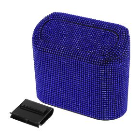 ACROPIX Car Trash Can Trash Bin Rhinestones Hanging 6.3" Length 2.8" Width 5.5" Height Blue Black Rhinestone ABS in Saudi Arabia