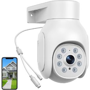 كاميرا أمان سلكية Camcamp 2K في الهواء الطلق، كاميرات سلكية للتسجيل 24/7 لأمن المنزل، عرض 360 درجة، تتبع تلقائي مع تنبيهات ضوئية صوتية، رؤية ليلية ملونة كاملة، مقاومة للماء (2.4 جيجا هرتز واي فاي فقط) in Kuwait