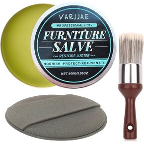 Professional Furniture Salve Kit for Leather and Wood,Polisher, Moisturizer, and Restorer for Couches - Conditioner for Leather, Wood, and Vinyl - Repair Salve with Brush and Sponge in Kuwait