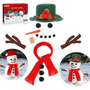 مجموعة بناء رجل ثلج مكونة من 17 قطعة مع قبعتين، لوازم تزيين رجل الثلج للشتاء لتزيين عيد الميلاد في الهواء الطلق، قطعتان من قبعات رجال الثلج أدوات صنع الثلج لديكور حفلات عيد الميلاد (حجم كبير) in Kuwait