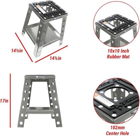 حامل الدراجة النارية Pit Posse PP145BU للدراجات الترابية للطرق الوعرة يناسب دراجة موتوكروس الصغيرة MX - متوافق مع Yamaha Honda Kawasaki سوزوكي KTM - يتضمن صينية الأدوات (أزرق) in Kuwait