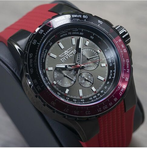 انفيكتا ساعة افياتور كوارتز للرجال 33039، احمر، كرونوغراف، حركة كوارتز in Saudi Arabia
