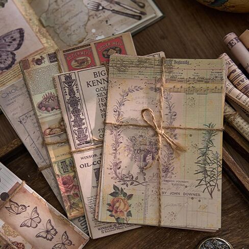 30 قطعة من زخارف البطاقات ذات النمط الكلاسيكي، حزمة لوازم سجل القصاصات العتيقة، ورق الأشكال الزخرفية، حزمة ورق الأشياء الزائلة العتيقة، 7.9 × 5.5 × 0.2 بوصة in Saudi Arabia