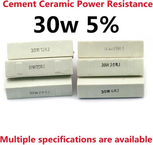 30 واط مقاومة الاسمنت 5% 0.5-300R 1.2 2 2.5 3 4 5 6 8 10 12 15 20 22 30 47 50 68 82 100 120 180 200 أوم مقاومة الطاقة السيراميك (200 أوم) in Saudi Arabia